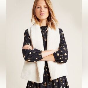 Anthropologie Norla Canada Sherpa Vest Size M/L Cream